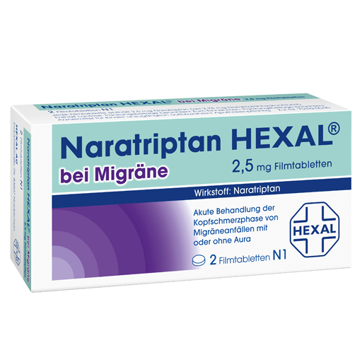 NARATRIPTAN HEXAL bei Migräne 2,5 mg Filmtabl.  2 St  Filmtabletten