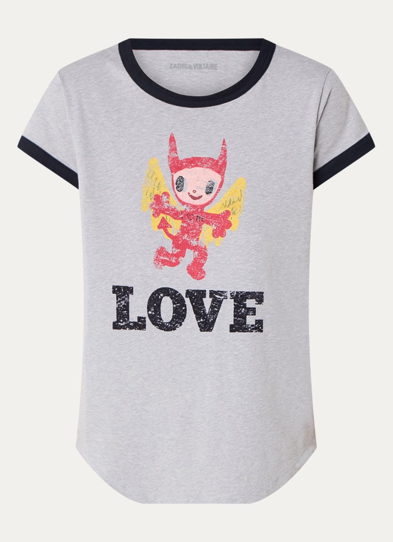 Zadig&Voltaire Woop T-shirt in linen blend with print