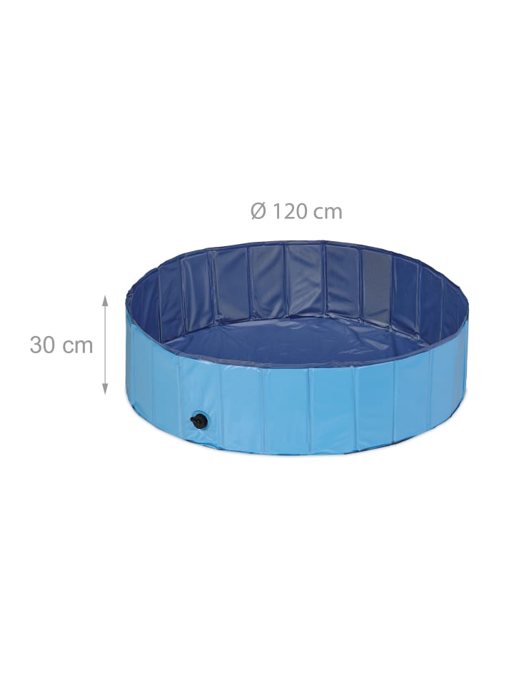 relaxdays Hundepool in Blau - (H)30 x Ø 120 cm günstig kaufen onesize