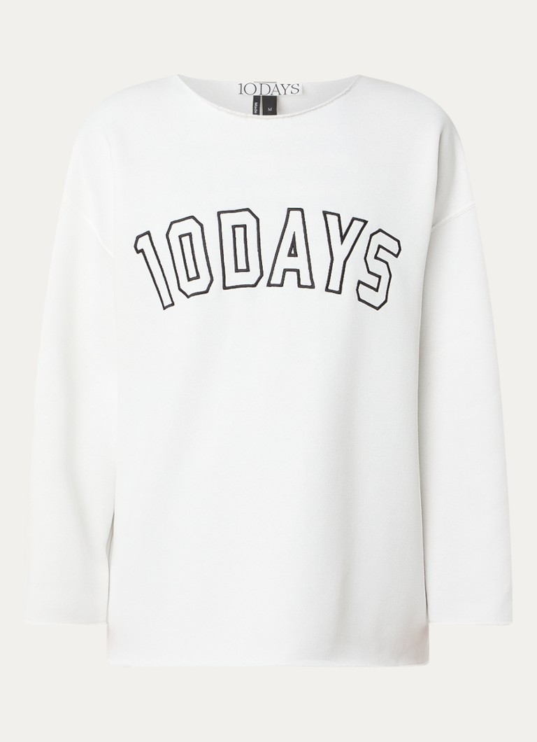 10DAYS  Oversized sweater met logoborduring