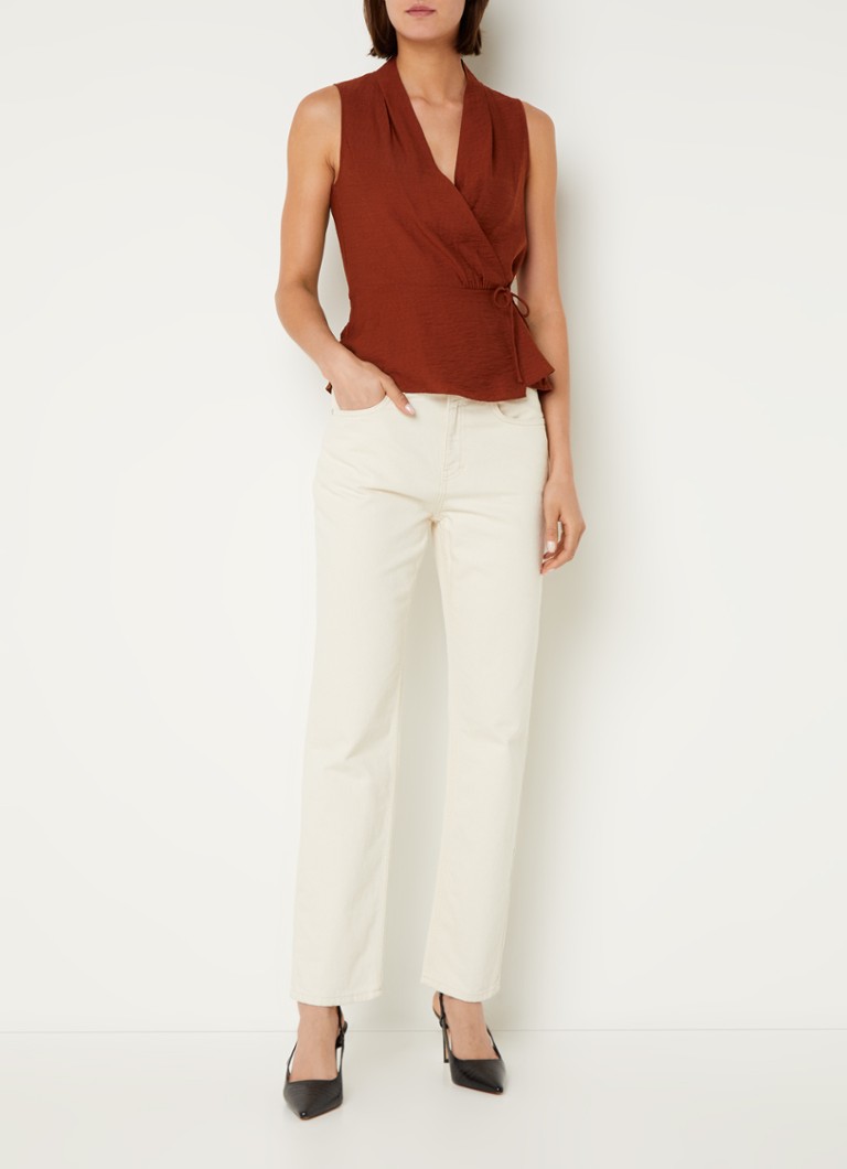 Taifun Sleeveless wrap top with texture