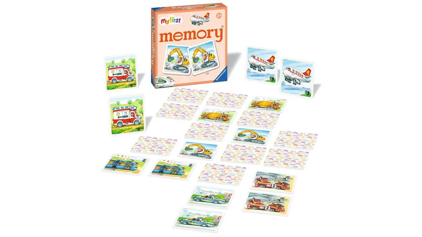 Ravensburger Spiel - My first memory® Fahrzeuge, Merk- und Suchspiel mit extra großen Bildkarten für Kinder ab 2 Jahren