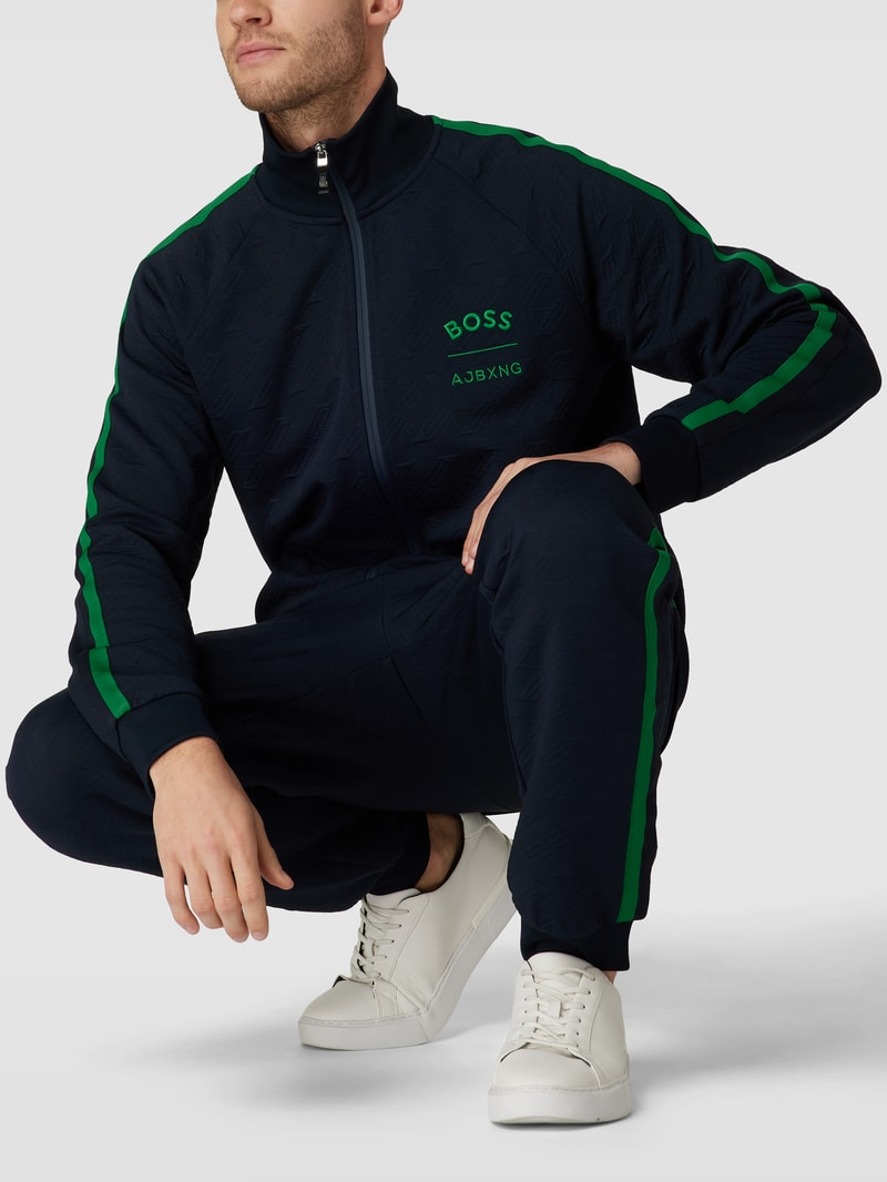 Sweatpants mit Label-Stitching Modell 'Hover' in marineblau