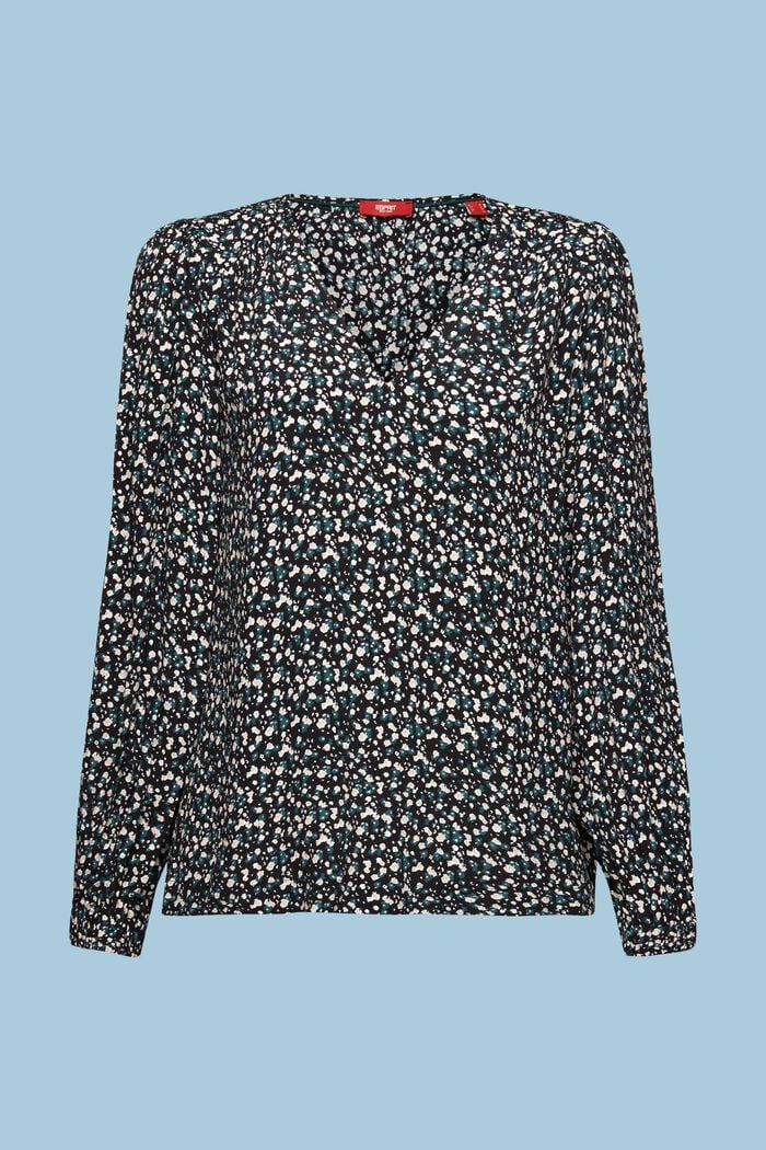 Gemusterte Bluse mit V-Ausschnitt