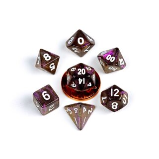 10mm Mini Stardust Acrylic Poly Dice Set: Supervolcano