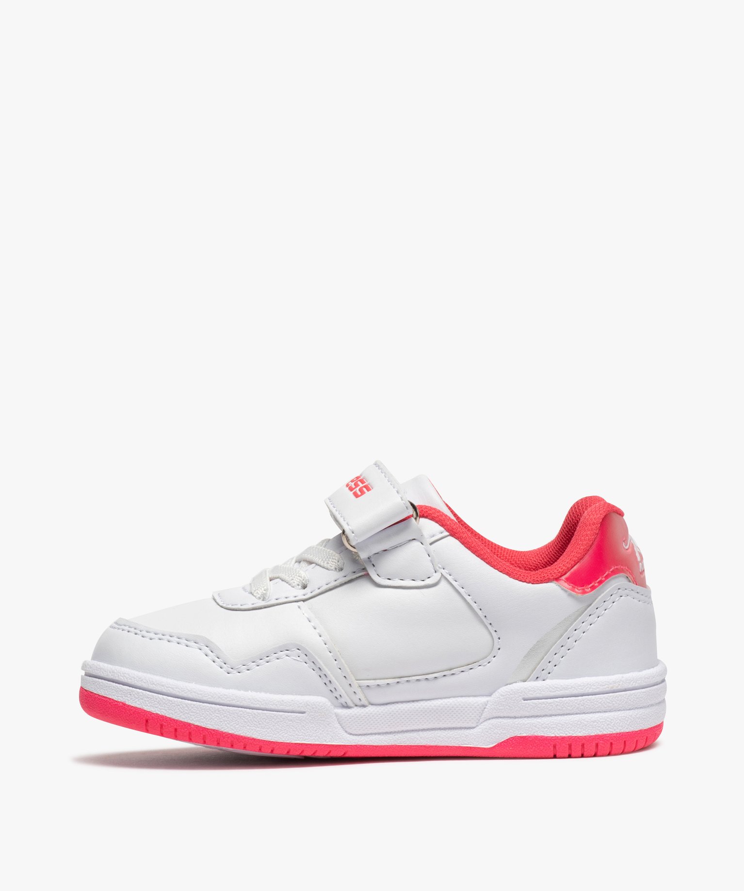 Baskets fille bicolores à lacets et scratch - Airness blanc | GEMO