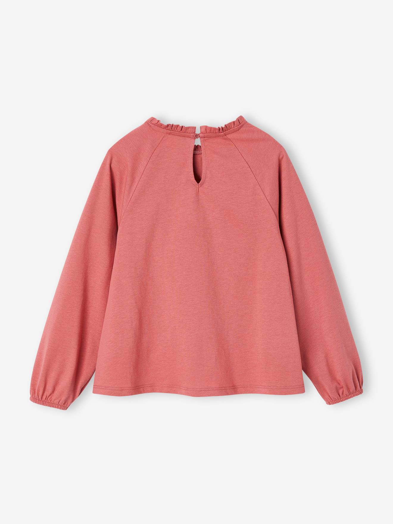 Vertbaudet Mädchen Blusenshirt mit Lochstickerei Oeko-Tex - zartrosa