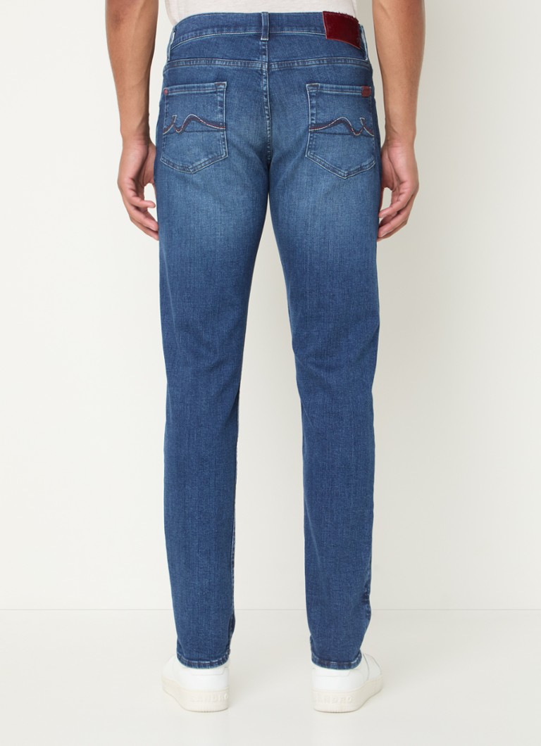 7 For All Mankind Slim fit džinsi ar vidēji biezu mazgāšanas dziļumu un sānu kabatām