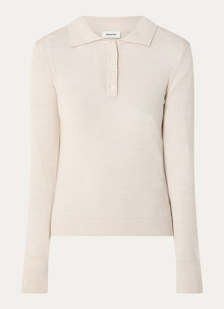 Maglione Modström Hiroki in lana a maglia fine con collo polo