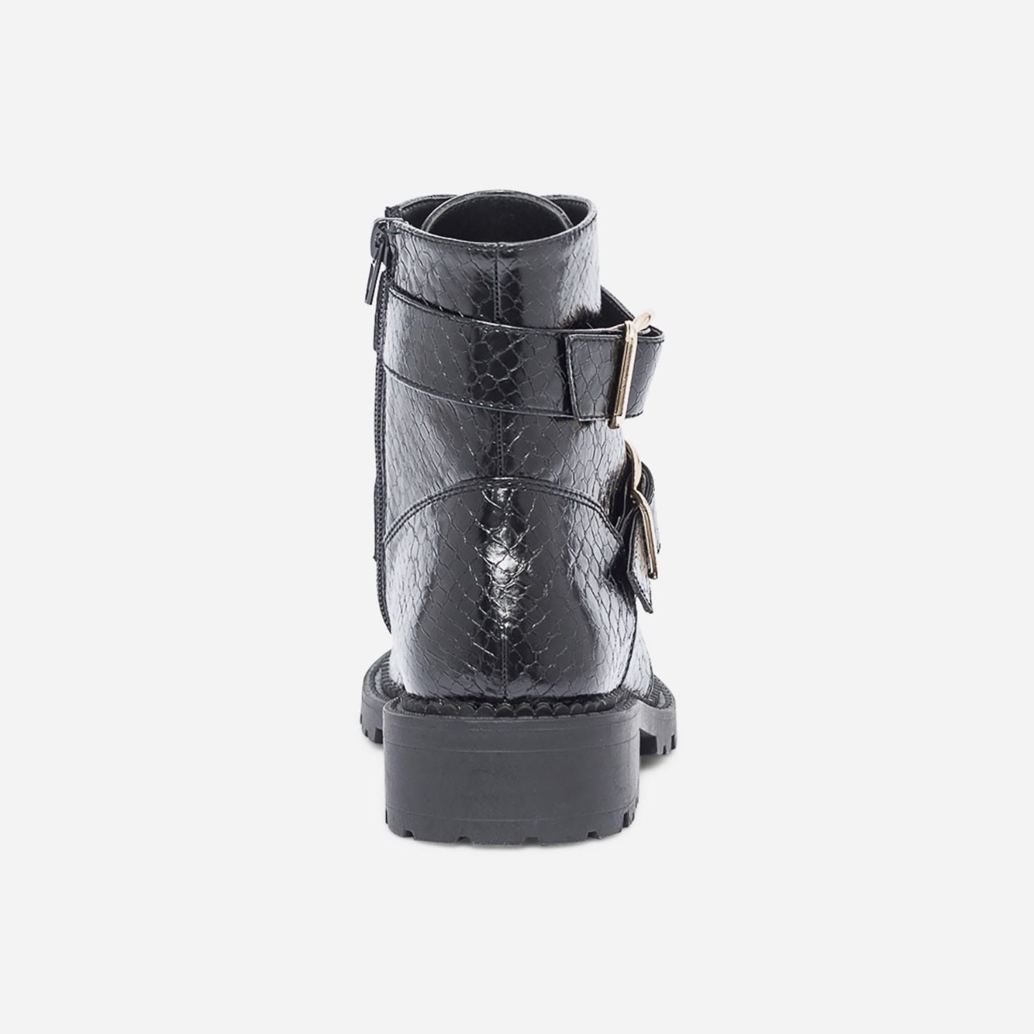 Boots à lacet TEXTO noir effet python
