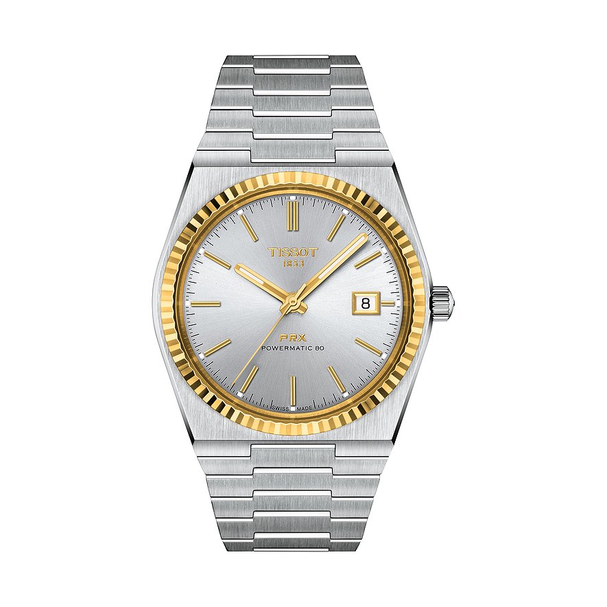 Tissot Herrenuhr PRX Powermatic 80 Stahl & 18K Goldlünette