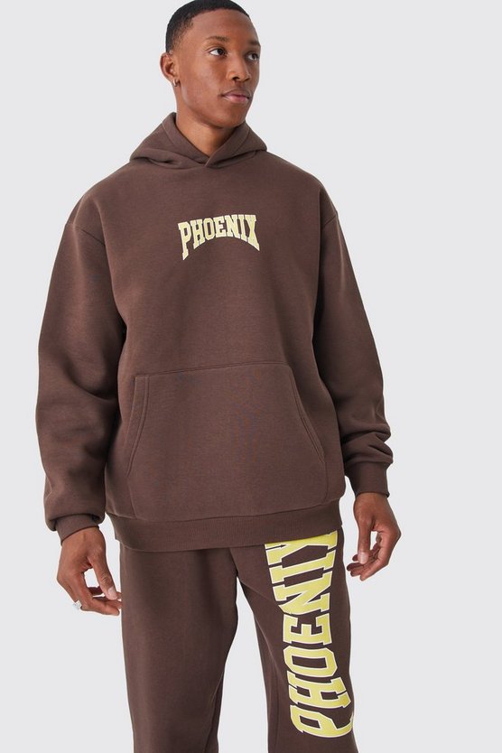 Oversize Trainingsanzug mit Phoenix Print und Kapuze