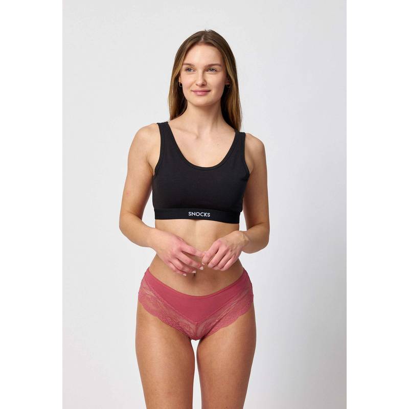 Snocks Hipster mit Spitze aus Bio-Baumwolle Unterhose Damen