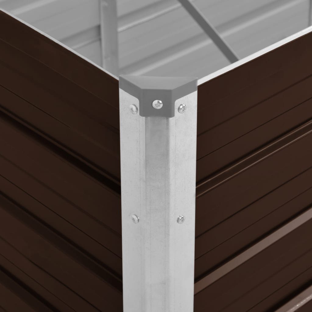 furnicato Hochbeet Garten-Braun 100 x 40 x 77 cm Verzinkter Stahl