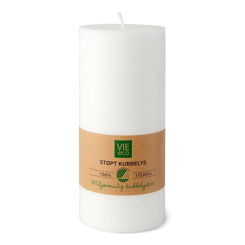 Vie Eco Kubbelys 60 timer 6,8x15 cm eco stearin hvit