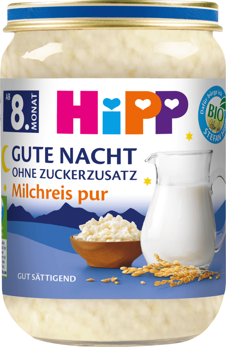 Abendbrei Gute Nacht Milchreis pur ab dem 8. Monat, 190 g