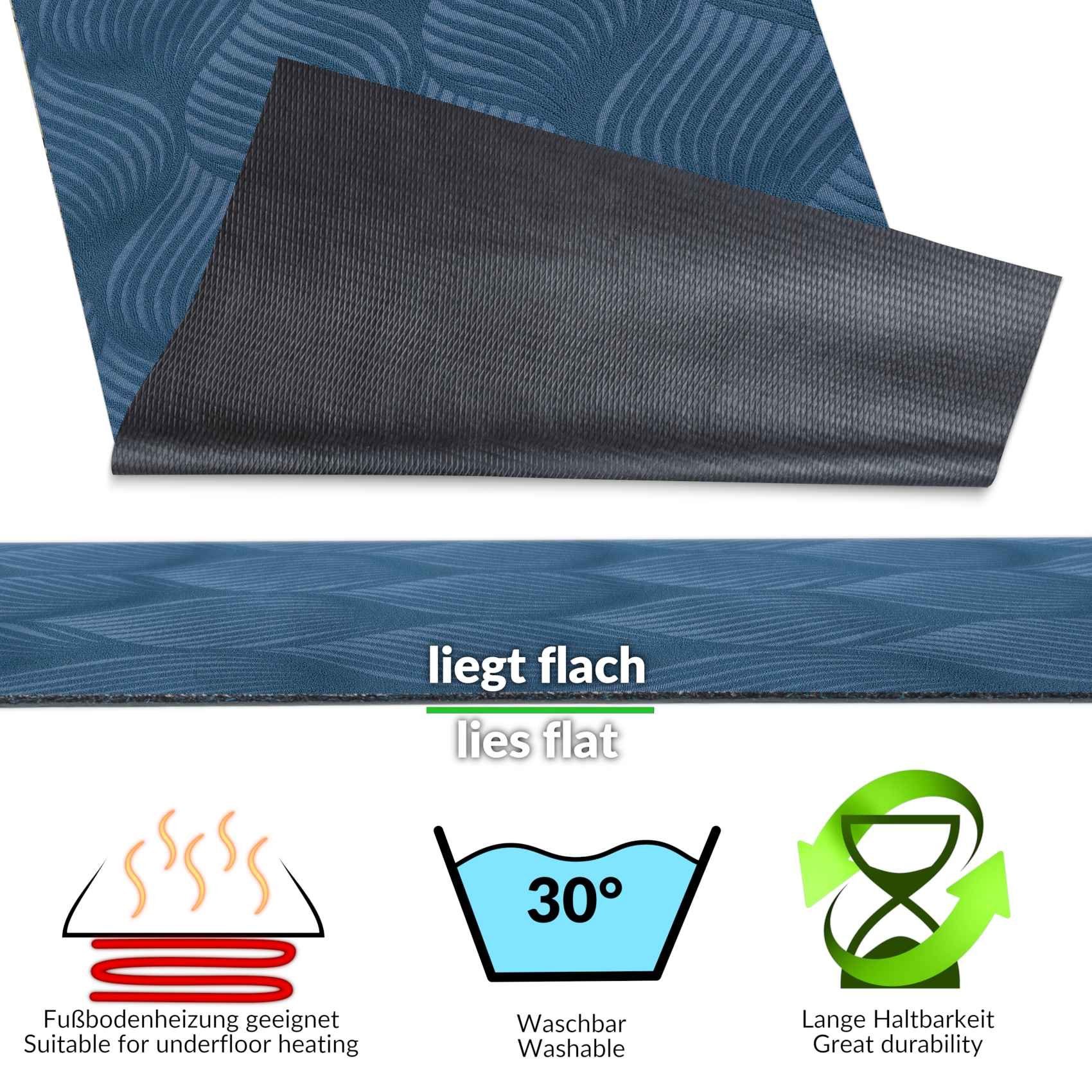 Küchenläufer Küchenläufer Teppichläufer Läufer Textil BAKER Premium Ornament Robus, ANRO, Rechteckig, Höhe: 3 mm, Genarbt PVC
