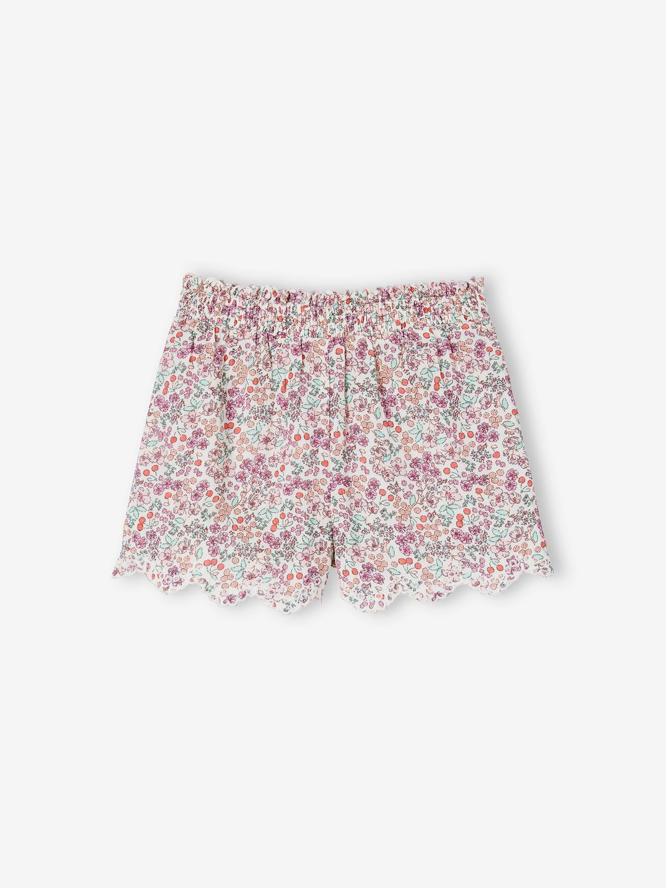 Vertbaudet Mädchen-Set: Bluse & Shorts - wollweiß