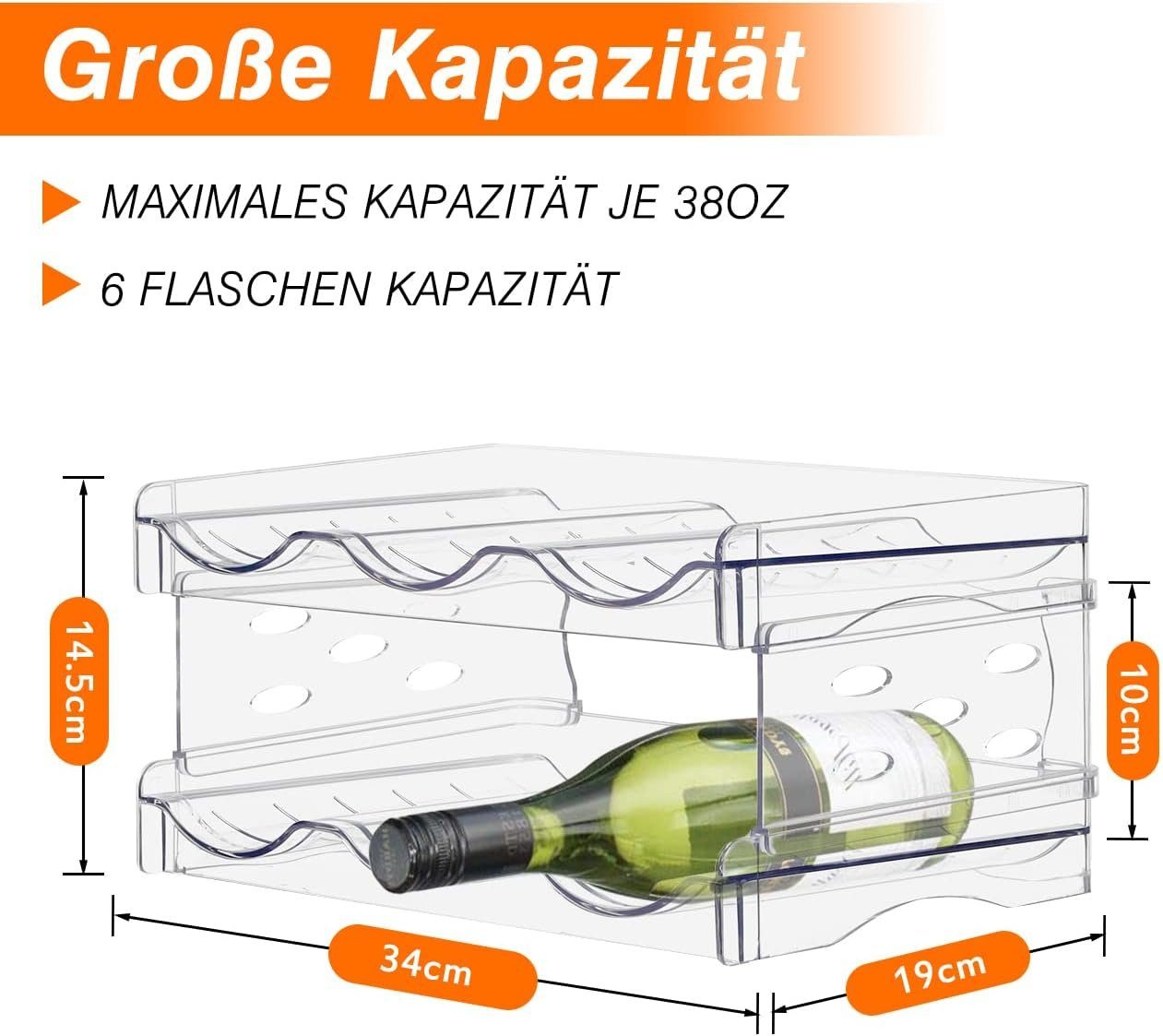 Hikeren Flaschenregal Weinregal,Stapelbar Weinflaschenhalter,bis zu 12 Flaschen,4 Etagen, 2 Schichten/4 Schichten optional, abnehmbar