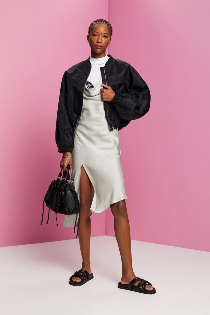 Midikleid mit Spitze, LENZING™ ECOVERO™