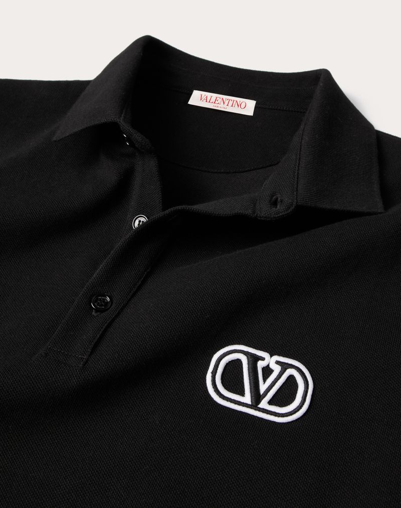 Polo de algodão piqué com patch exclusivo Vlogo