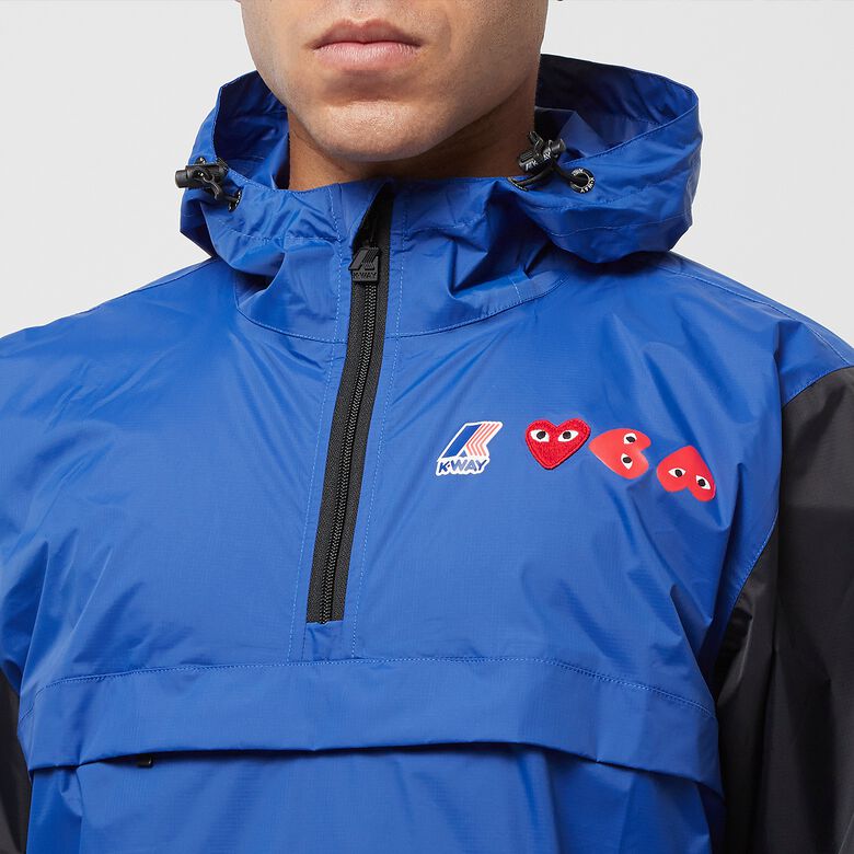 Comme des Garcons Play K-Way Half Zip Jacket blue/black