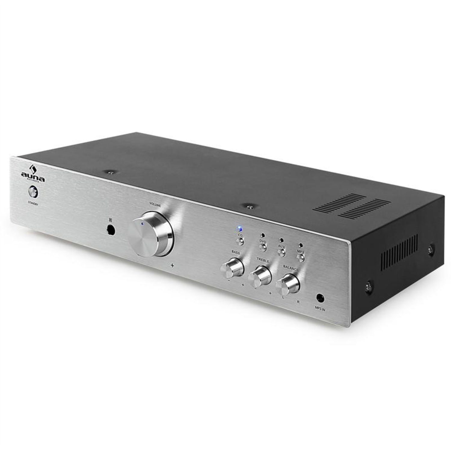Auna AV2-CD508 Audioverstärker (Anzahl Kanäle: drei Stereo-Cinch-Audio-Eingänge und ein Line-Ausgang, 125 W)