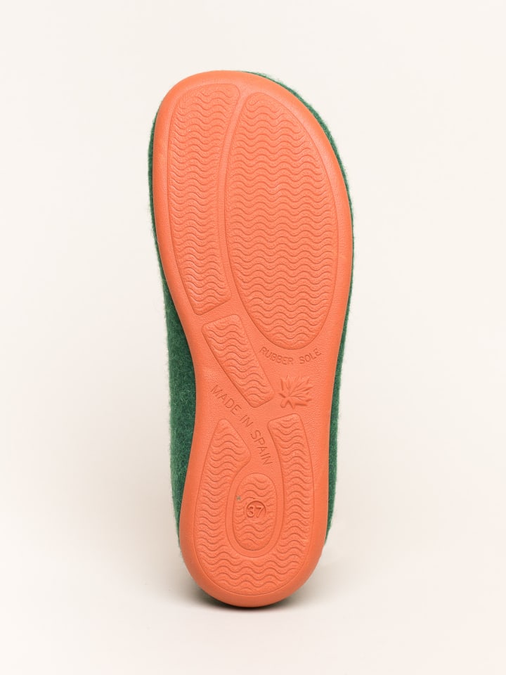 Gottstein Hausschuh Wool Slip-On in green/orange günstig kaufen