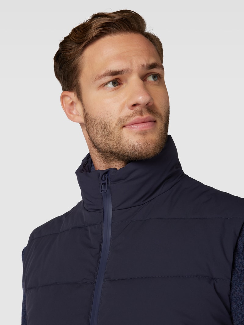 Steppweste mit Stehkragen Modell 'Alix' in marineblau