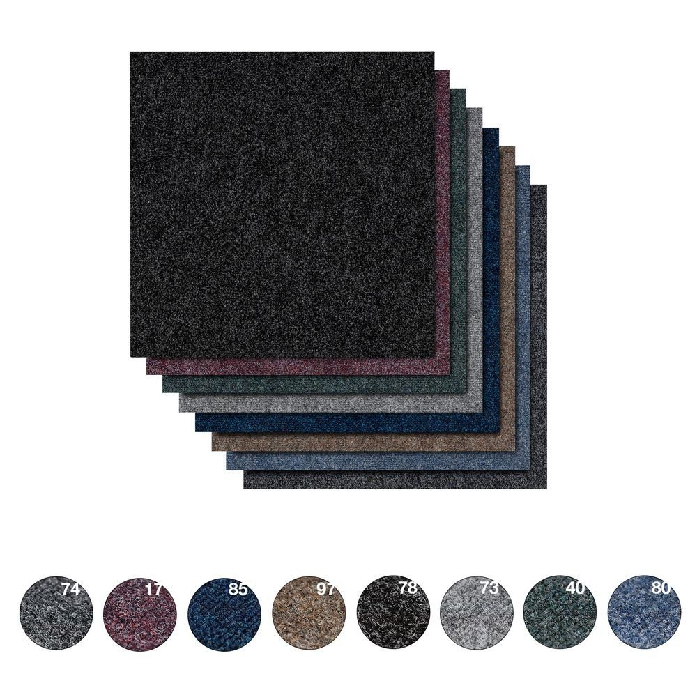 Teppichfliese Lugano, Fliese für den Boden, Bodenschutz, verschiedene Farben, Karat, Quadratisch, Höhe: 5 mm, Selbstliegend