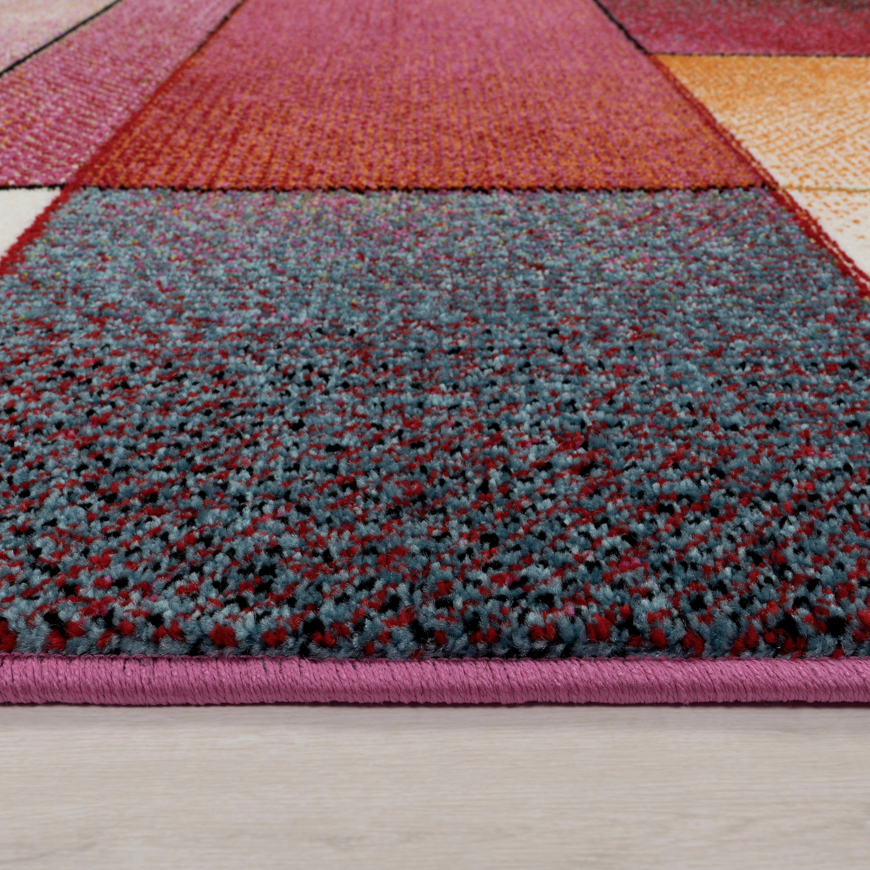 Teppich ECE 933, Paco Home, rechteckig, Höhe: 14 mm, Kurzflor, modernes Karo Design, ideal im Wohnzimmer & Schlafzimmer
