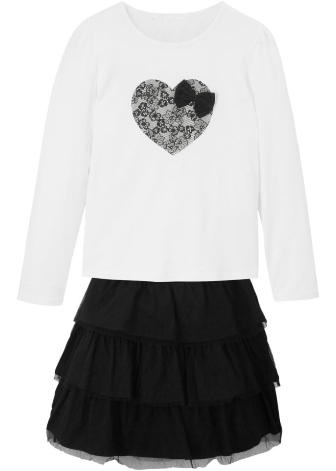 Mädchen Langarmshirt und Tüllrock (2-tlg.Set)