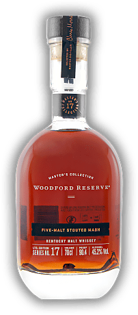 Woodford Reserve Master’s Collection No. 17 Five-Malt Stouted Mash 45,2% Woodford Reserve Master’s Collection No. 17 Five-Malt Stouted Mash 45,2% Ein reicher und dunkler, robuster Charakter des Woodford Reserve Kentucky Straight Malt Whiskey. 0,7	 Li