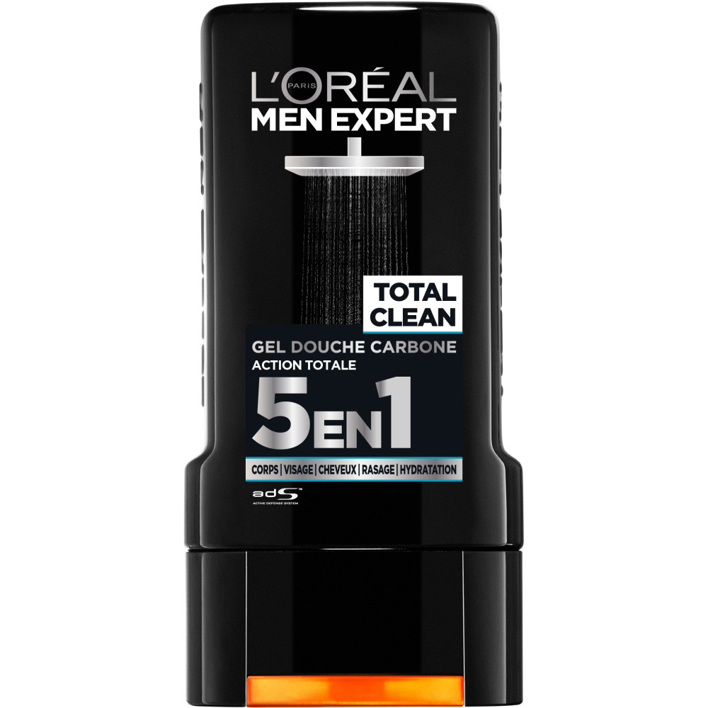 L'Oréal Paris L'Oréal Men Expert Pure Carbon Gel Douche Action Totale 5 en 1 - 300ml Gel Douche 5-en-1 Homme