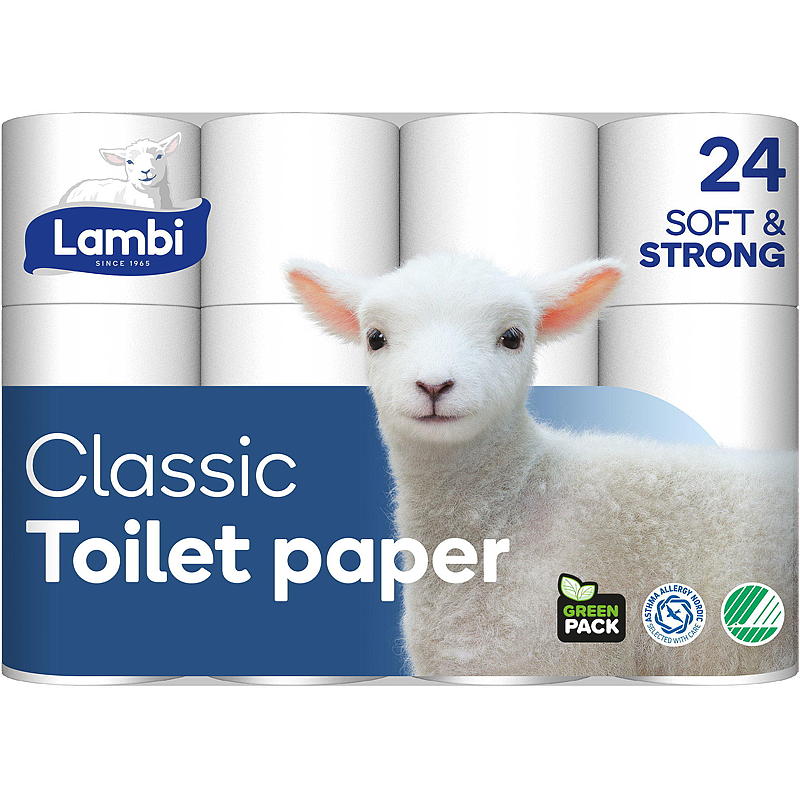 Lambi Toalettpapir 24-pk hvit Lambi