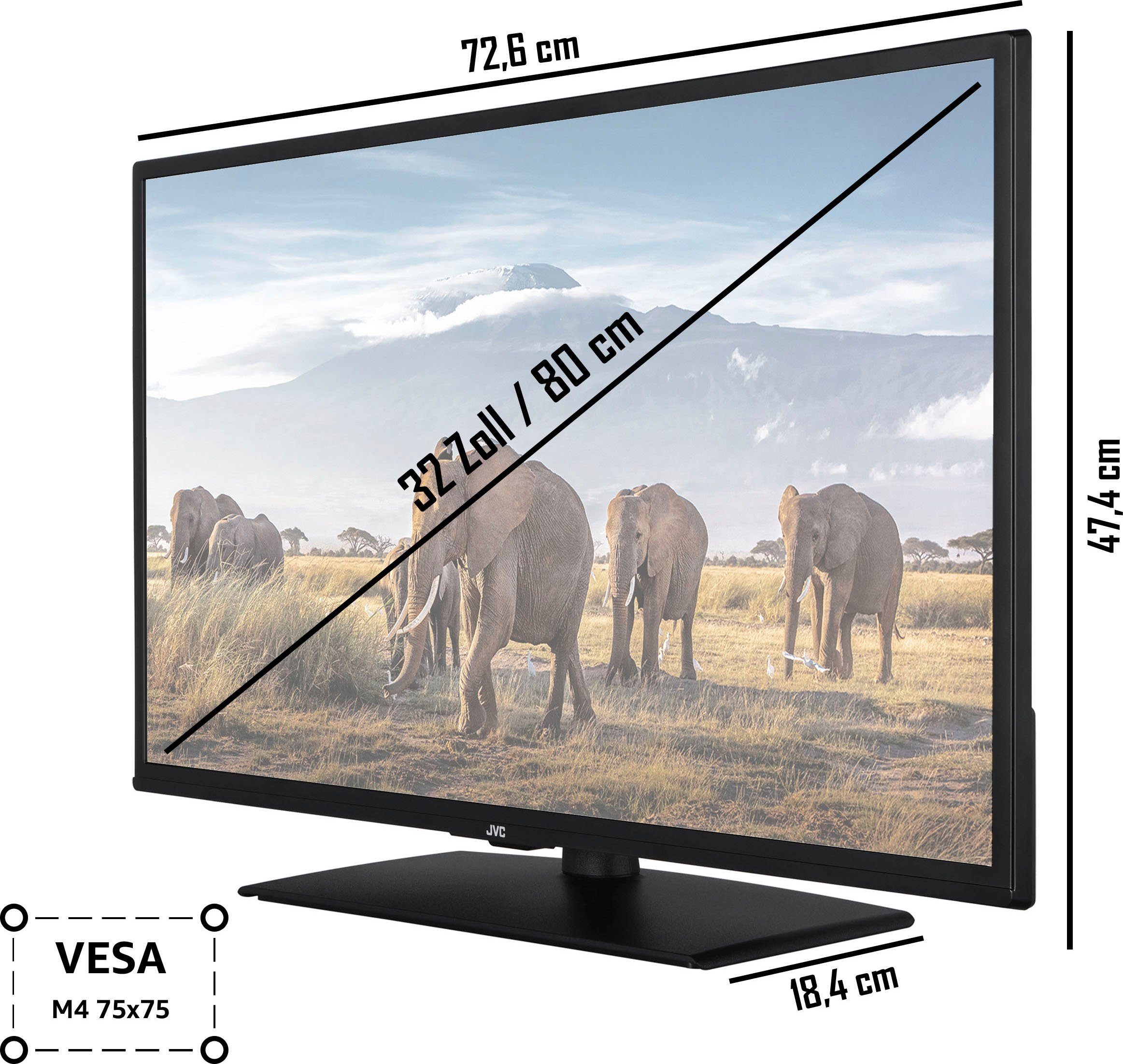 JVC LT-32VH5157 LED-Fernseher (80 cm/32 Zoll, HD ready, Smart-TV)