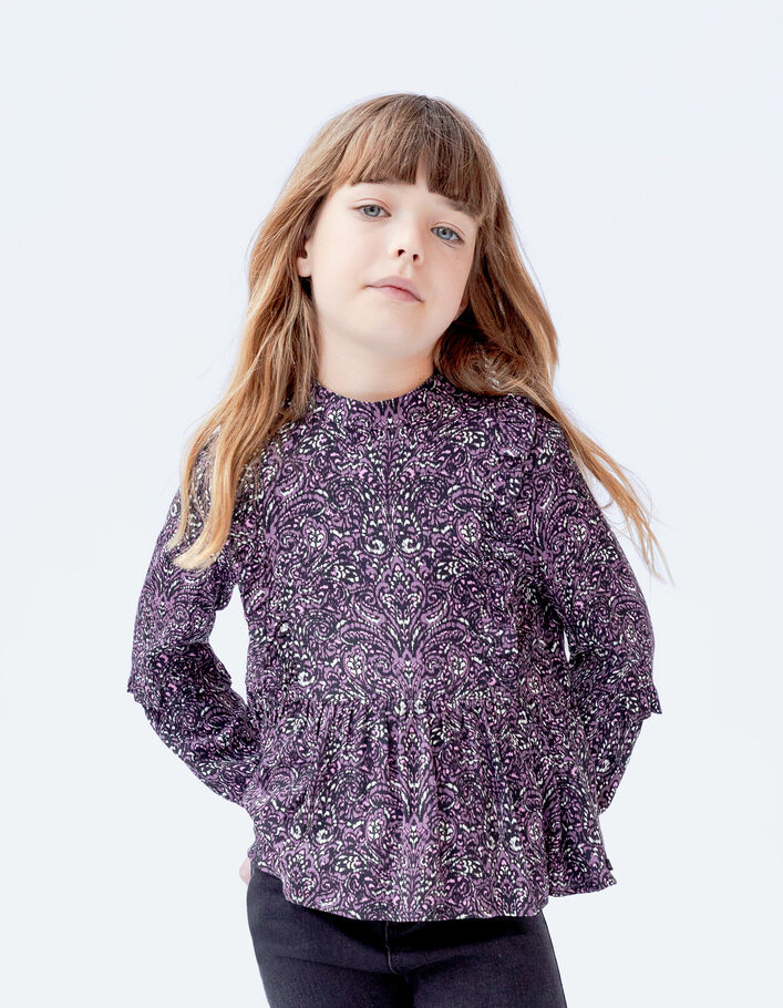 Blouse rose LENZING™ ECOVERO™ imprimé cachemire fille