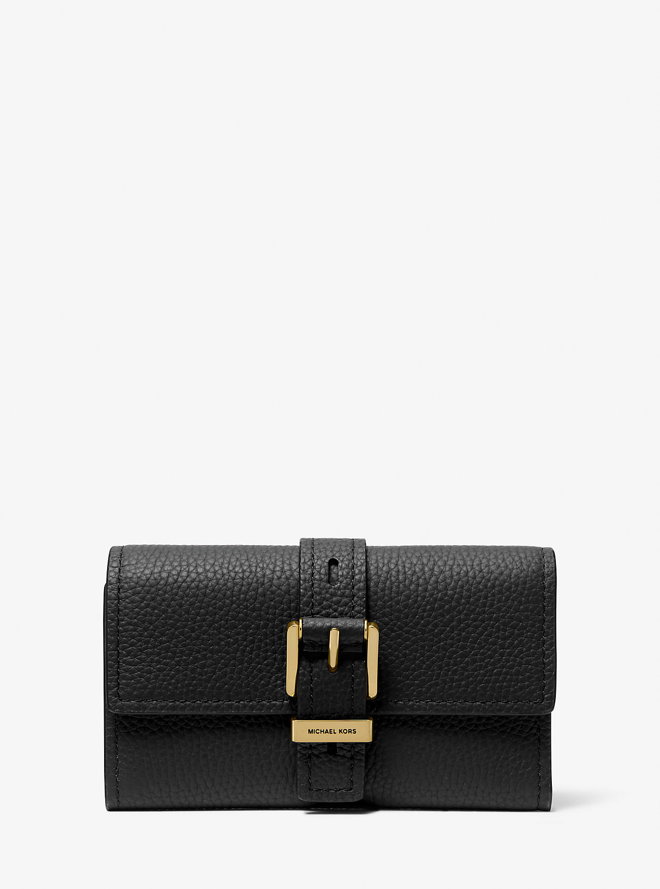 Nolita Medium Pebbled Leather Tri-Bold Lommebok - SVART