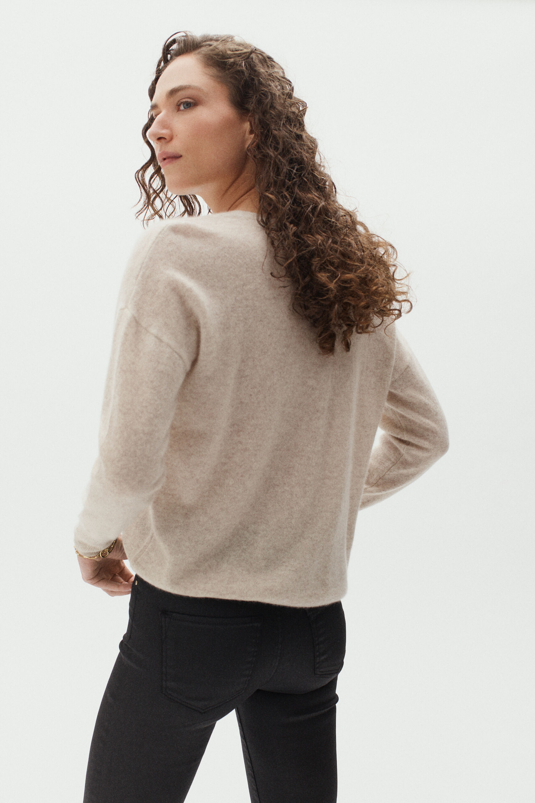 pull gregoire 100% cachemire beige femme