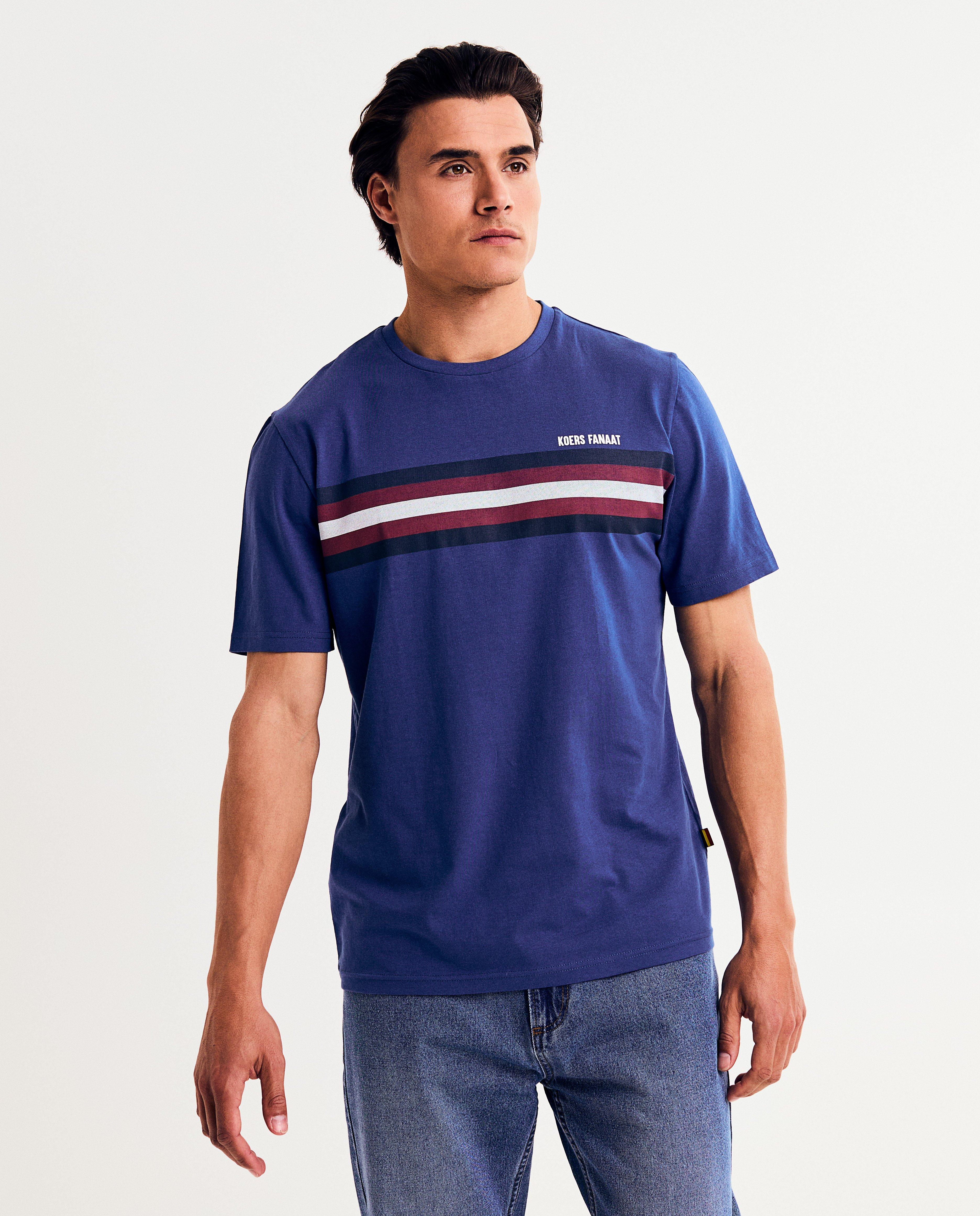 Baptiste csíkos biopamut póló, unisex, S-XXXL, kék