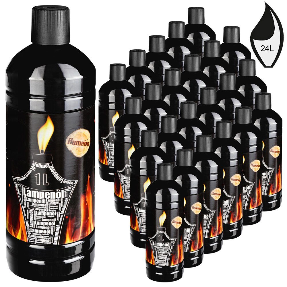 Flameup Lampenöl 24 L Lampenöl Gartenfackel neutral klar Petroleumlampe Öllampe Laterne, 24 l