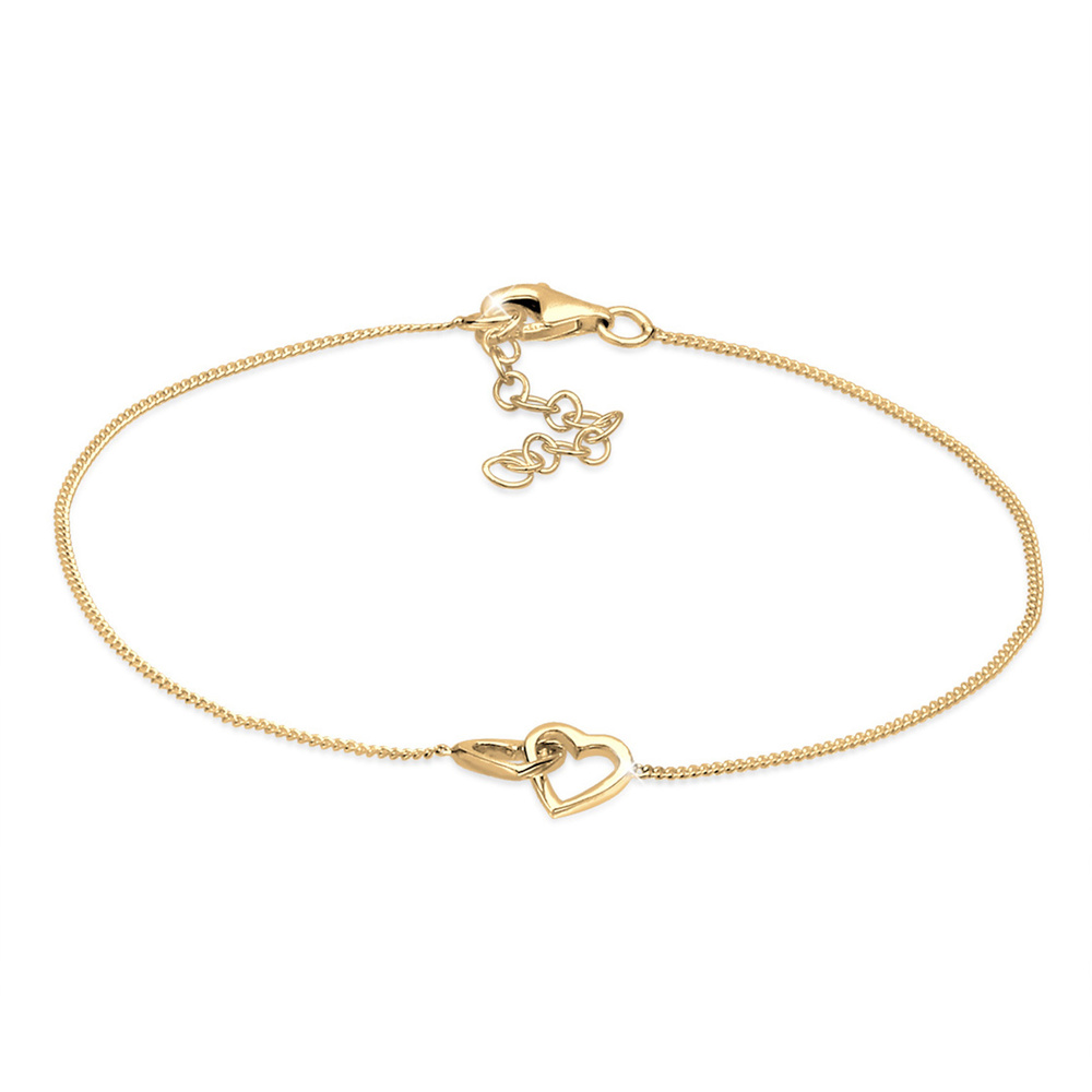 Elli Elli Bracelet Femmes Coeur Connexion en argent sterling 925 plaqué or Bracelet