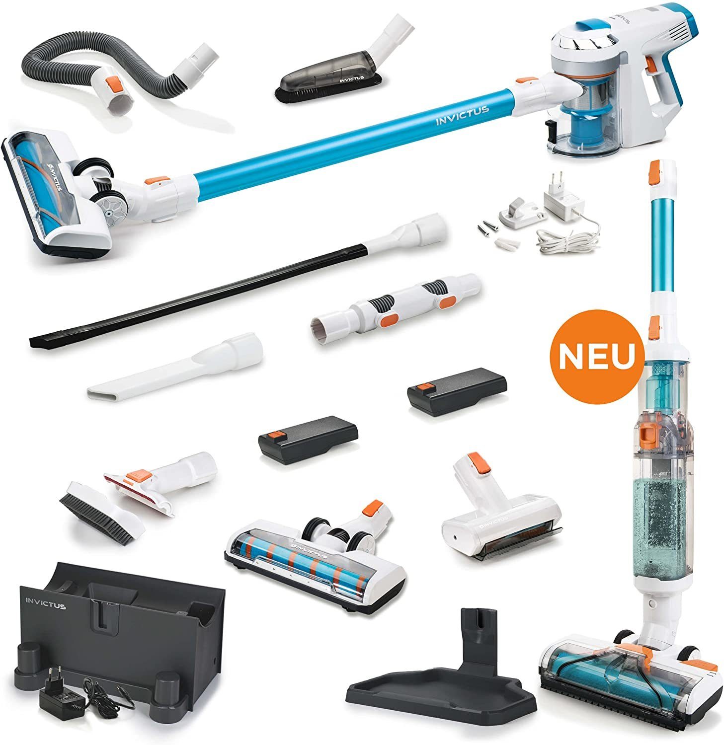 Genius Akku-Bodenstaubsauger Invictus X7, Akkustaubsauger inkl. X Water (31 Teile)
