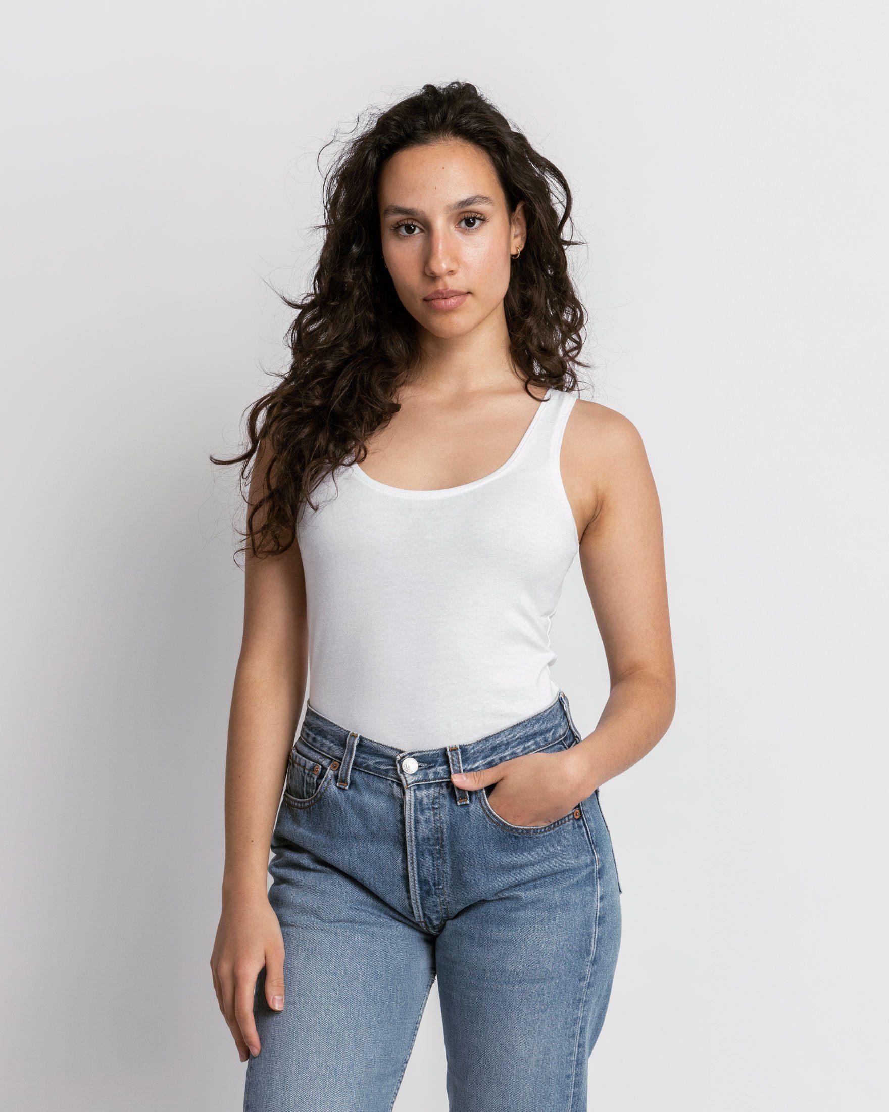 SNOCKS Tanktop Top mit breiten Trägern Damen (2-tlg) aus Bio-Baumwolle, bequem, perfektes Basic für jedes Outfit
