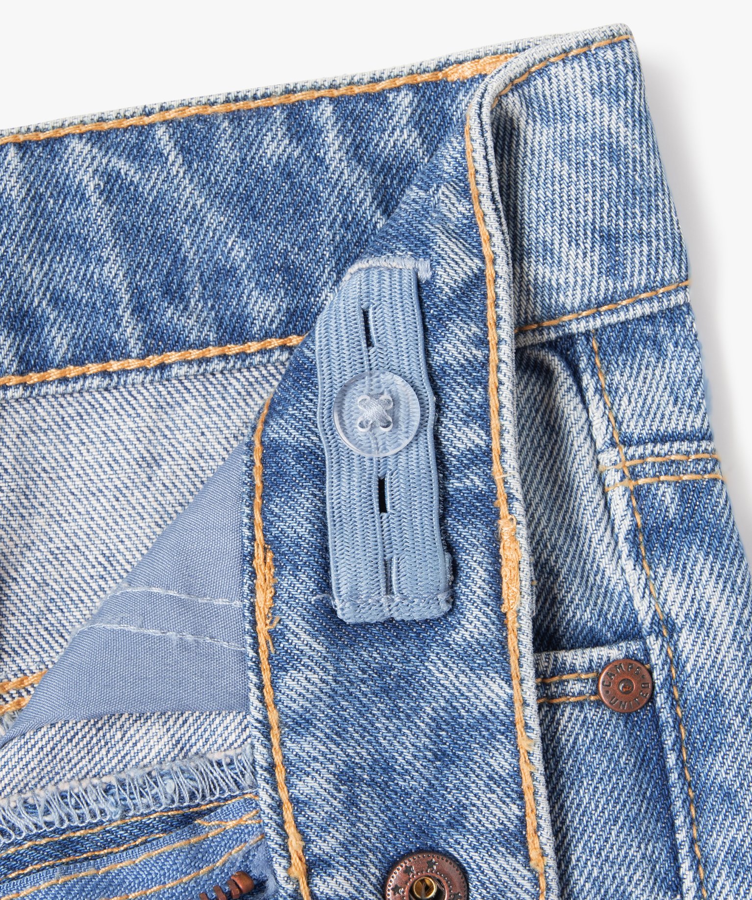 Jean large avec revers fille - Camps United stone | GEMO