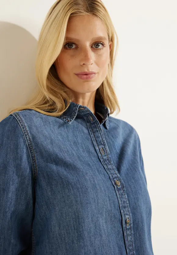 CECIL Jeansbluse in Blau