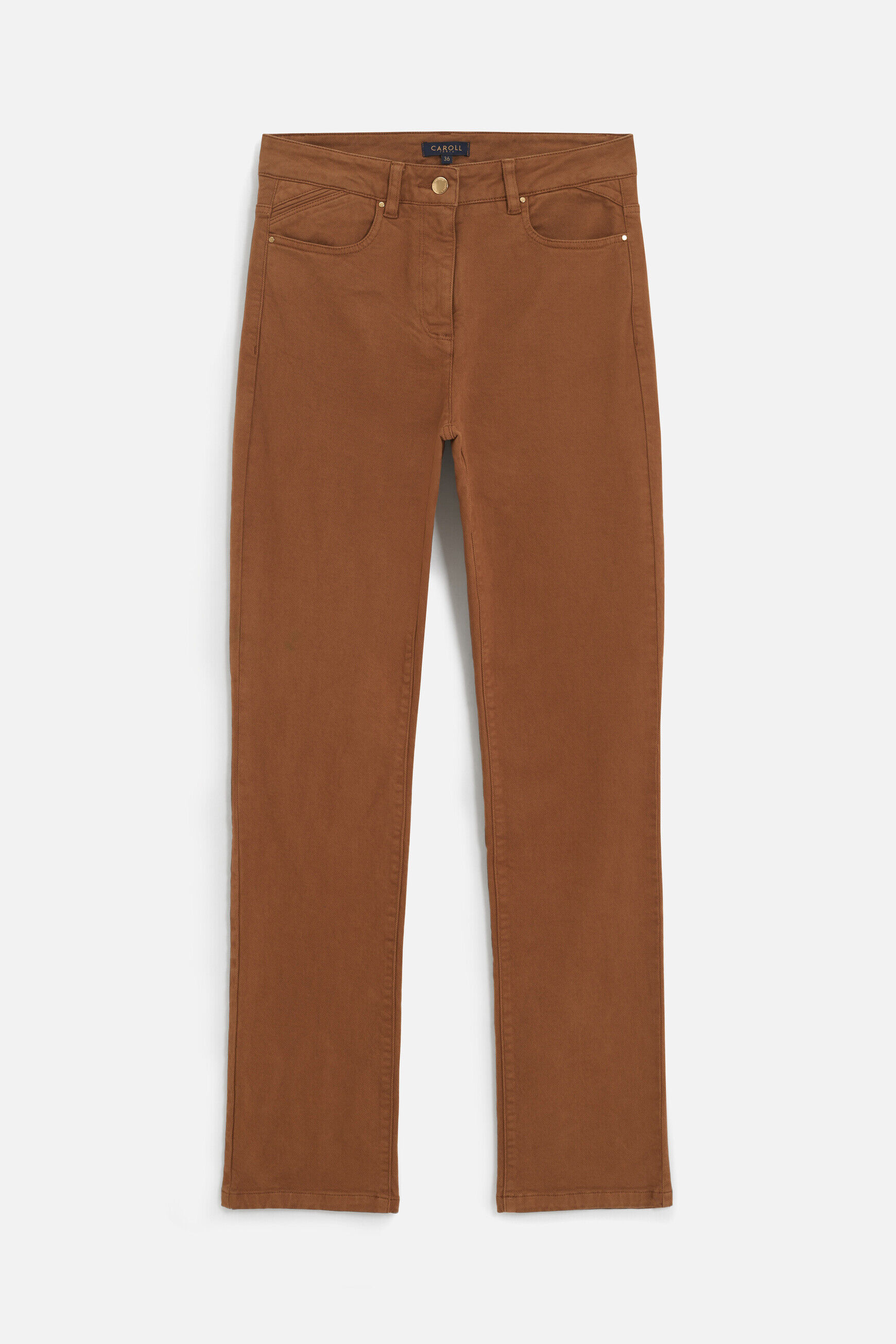 Pantalon pdarwino marron cognac femme