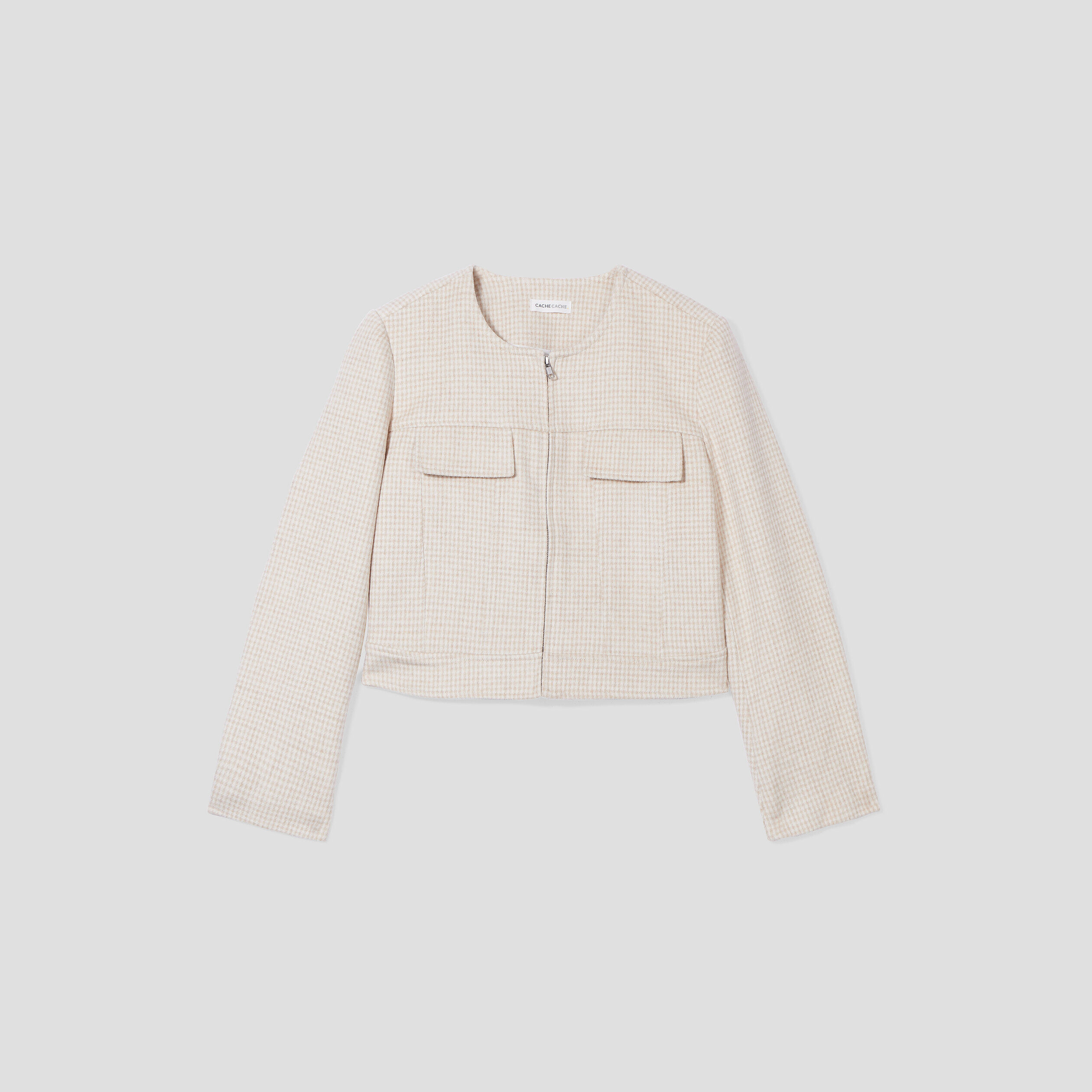 Veste zippée droite col rond multicolore femme | Cache Cache