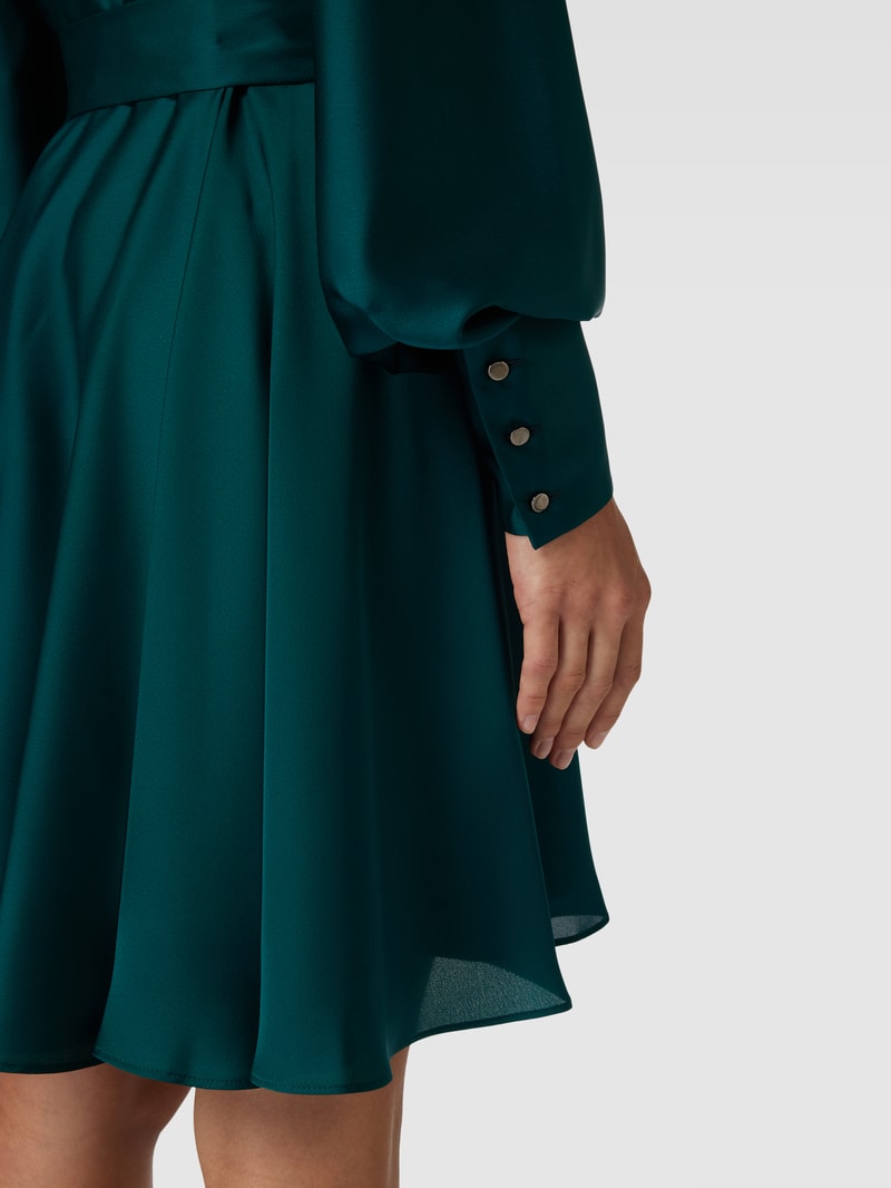 Minikleid in Wickel-Optik mit Bindegürtel in grün