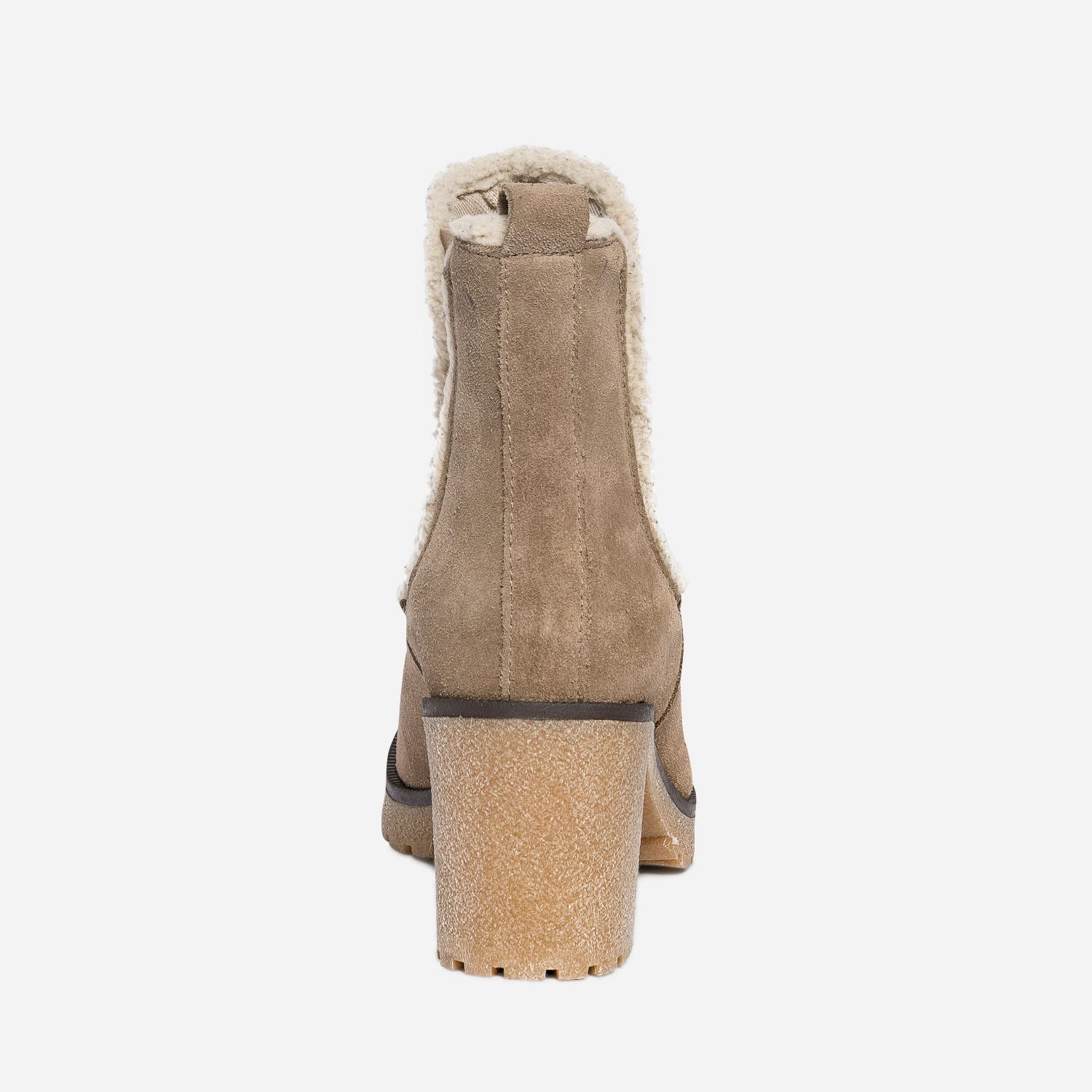 Chelsea boots beige éco-conçu en cuir velours